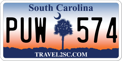 SC license plate PUW574