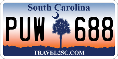 SC license plate PUW688