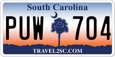SC license plate PUW704