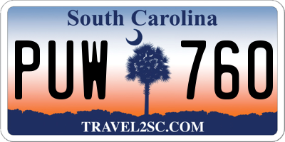 SC license plate PUW760