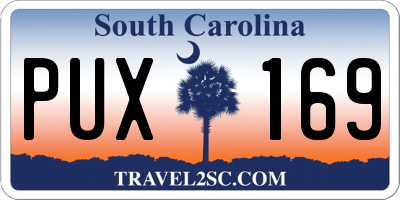 SC license plate PUX169