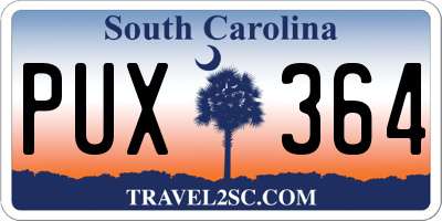 SC license plate PUX364