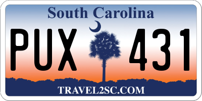 SC license plate PUX431