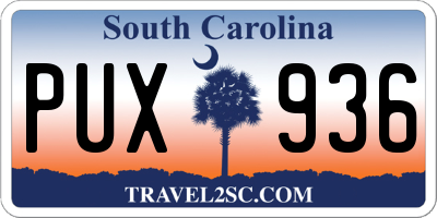 SC license plate PUX936