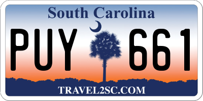 SC license plate PUY661