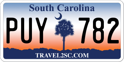 SC license plate PUY782