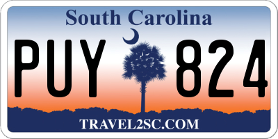 SC license plate PUY824