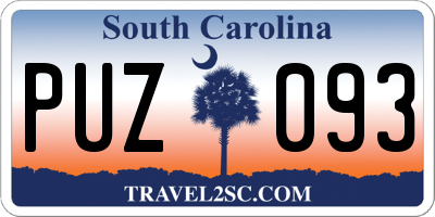 SC license plate PUZ093