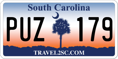 SC license plate PUZ179