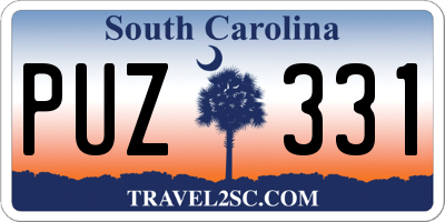 SC license plate PUZ331