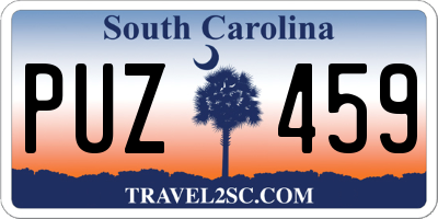 SC license plate PUZ459