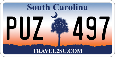 SC license plate PUZ497