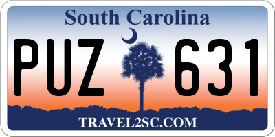 SC license plate PUZ631