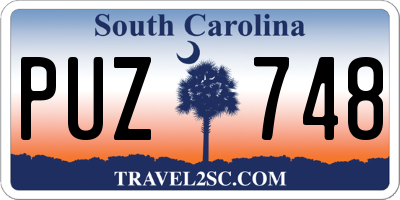 SC license plate PUZ748