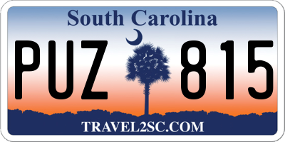 SC license plate PUZ815