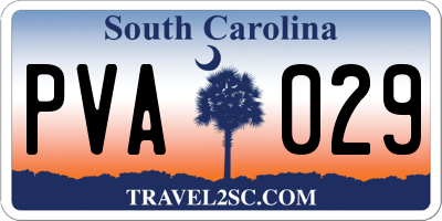 SC license plate PVA029