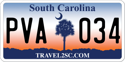 SC license plate PVA034