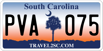 SC license plate PVA075