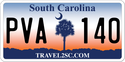 SC license plate PVA140