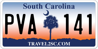 SC license plate PVA141