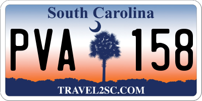 SC license plate PVA158