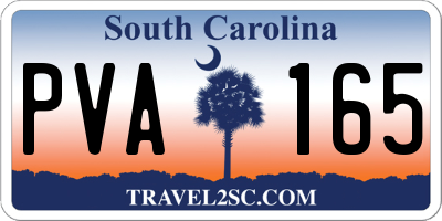 SC license plate PVA165