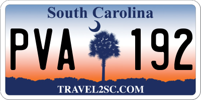 SC license plate PVA192