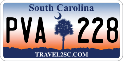 SC license plate PVA228
