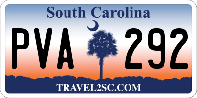 SC license plate PVA292