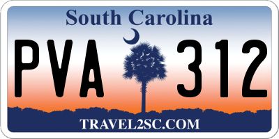 SC license plate PVA312