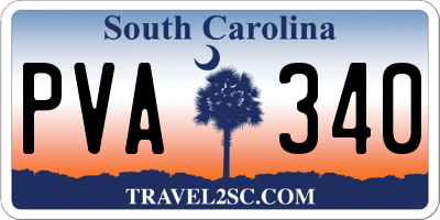 SC license plate PVA340