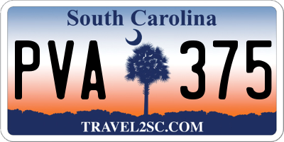SC license plate PVA375