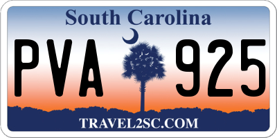 SC license plate PVA925
