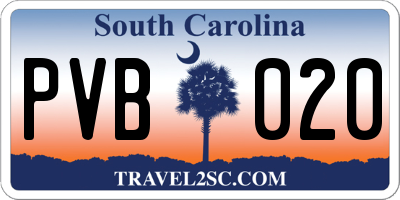 SC license plate PVB020