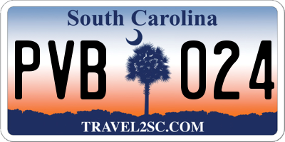 SC license plate PVB024