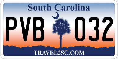 SC license plate PVB032