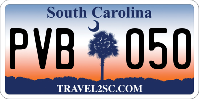 SC license plate PVB050