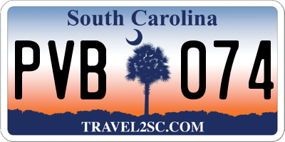 SC license plate PVB074