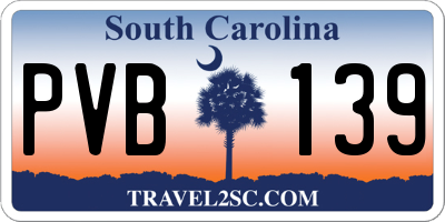 SC license plate PVB139