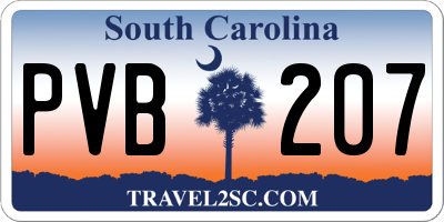 SC license plate PVB207