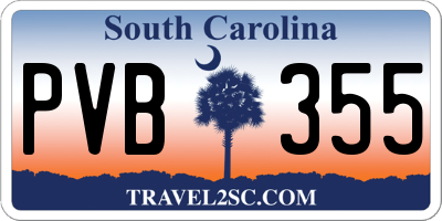 SC license plate PVB355