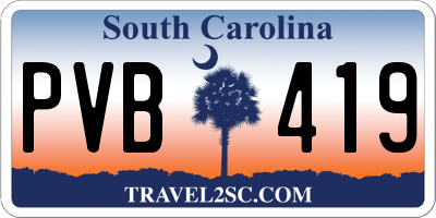 SC license plate PVB419