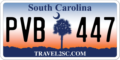 SC license plate PVB447