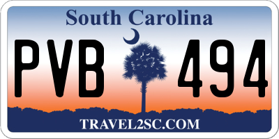 SC license plate PVB494