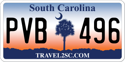 SC license plate PVB496