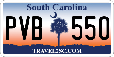 SC license plate PVB550