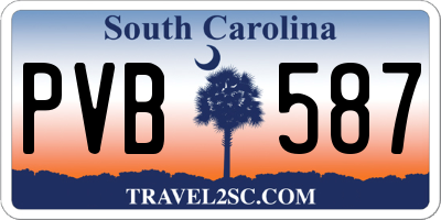 SC license plate PVB587