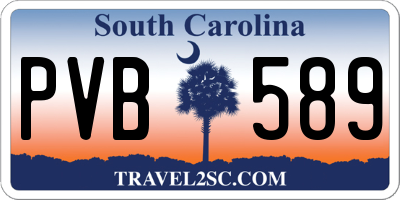 SC license plate PVB589