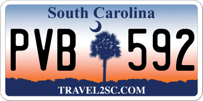 SC license plate PVB592