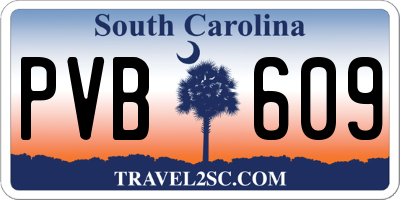 SC license plate PVB609